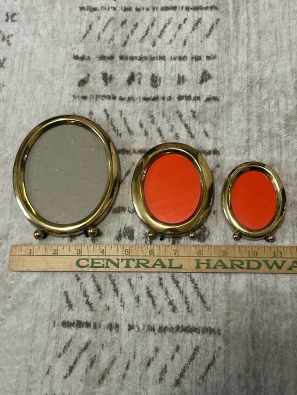 Set of 3 Brass Oval Frames